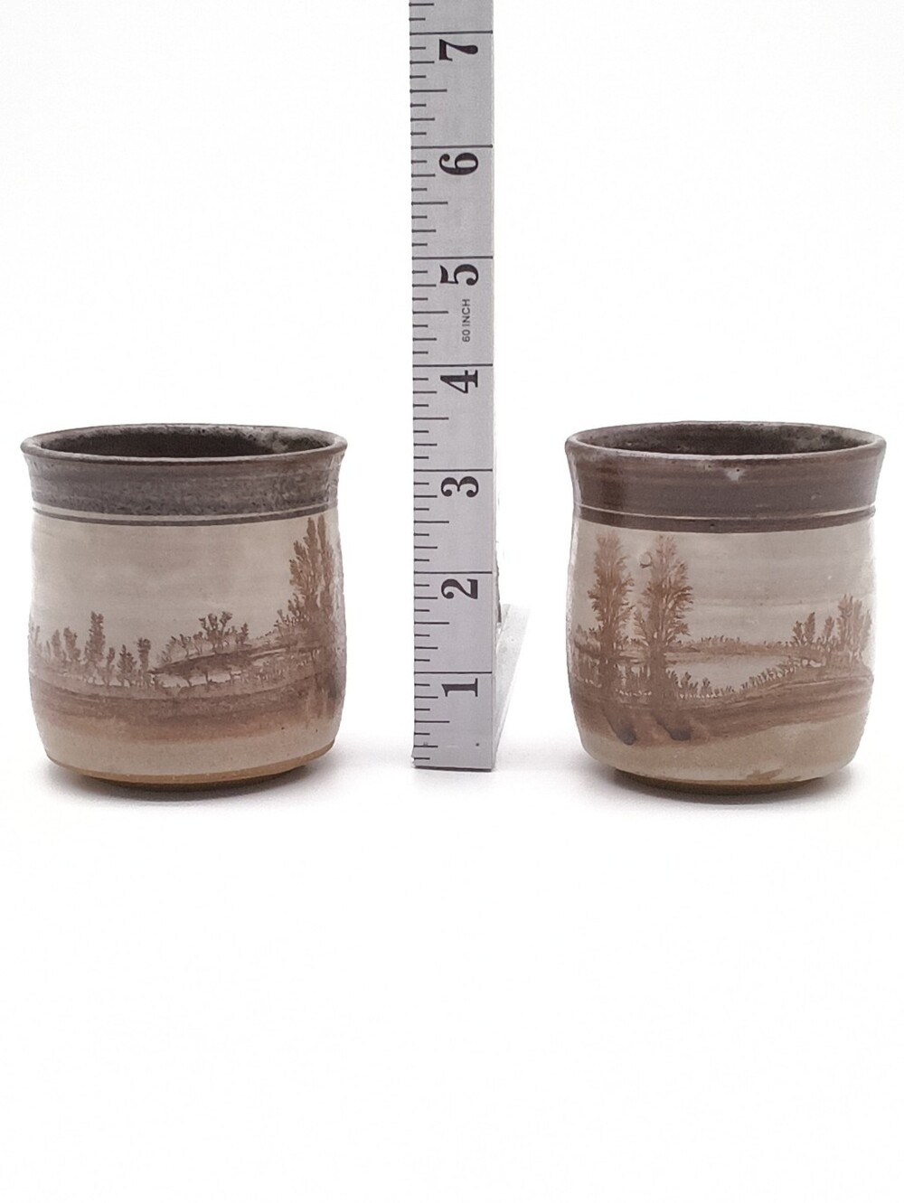 Vintage Signed Studio Pottery Stoneware Mugs - Set of 2 - Picture 3 of 9